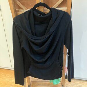 Black long sleeve shirt with large hood